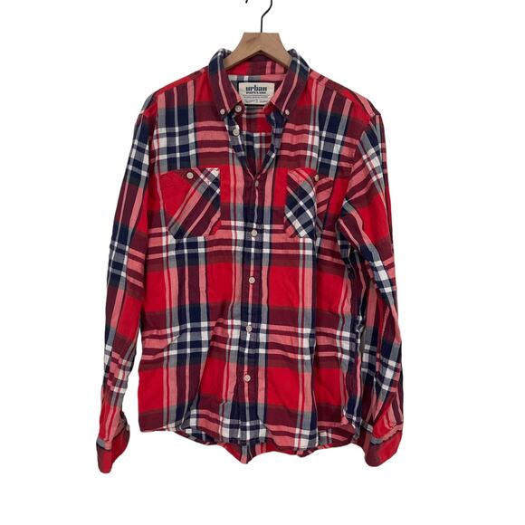 Urban Pipeline Mens Long Sleeve Flannel Button-Down Red Size XL - Picture 1 of 7
